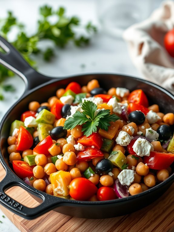 chickpea salad with mediterranean flavors