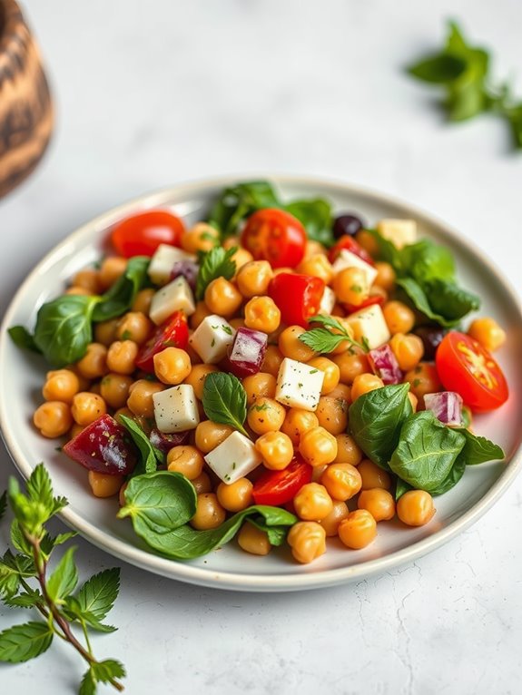 chickpea salad with mediterranean flavors