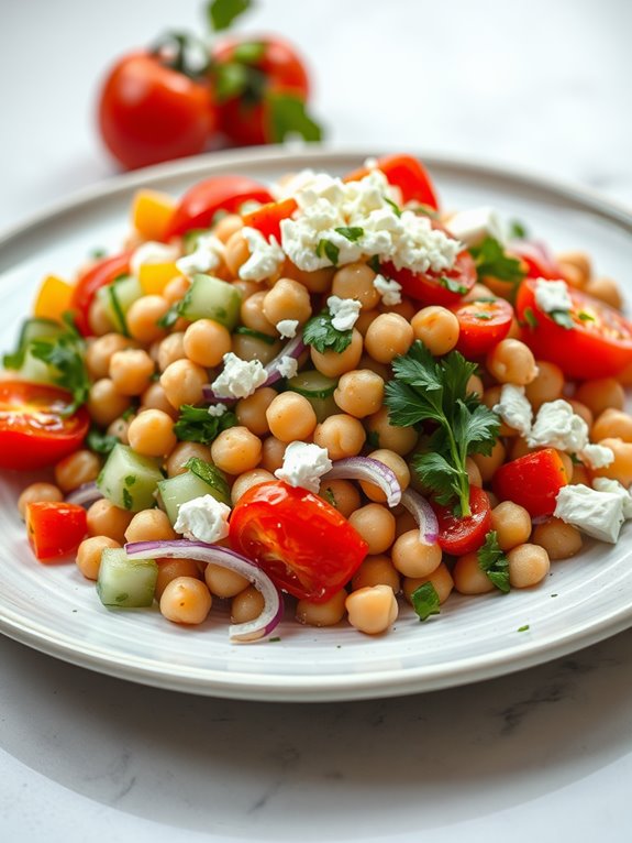 chickpea salad with mediterranean flavors