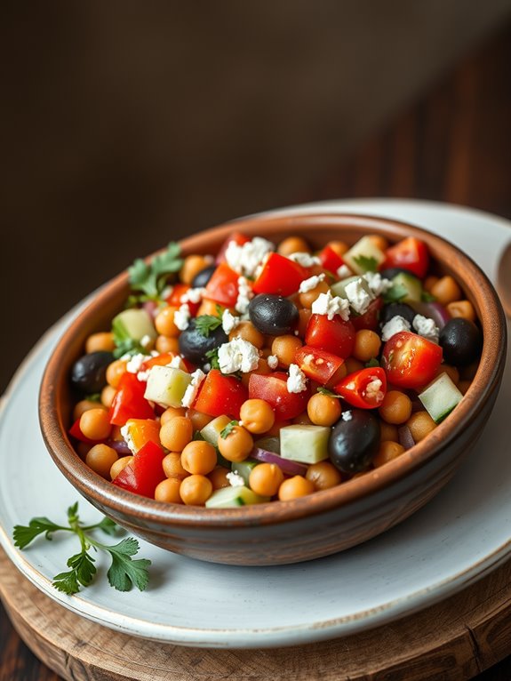 chickpea salad with mediterranean flavors