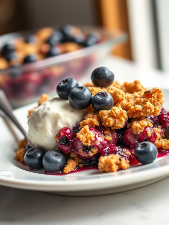 chocolate blueberry dessert crisp