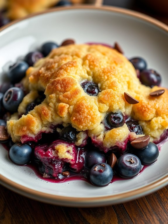 chocolate blueberry dessert dish