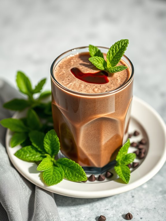 chocolate mint flavored smoothie