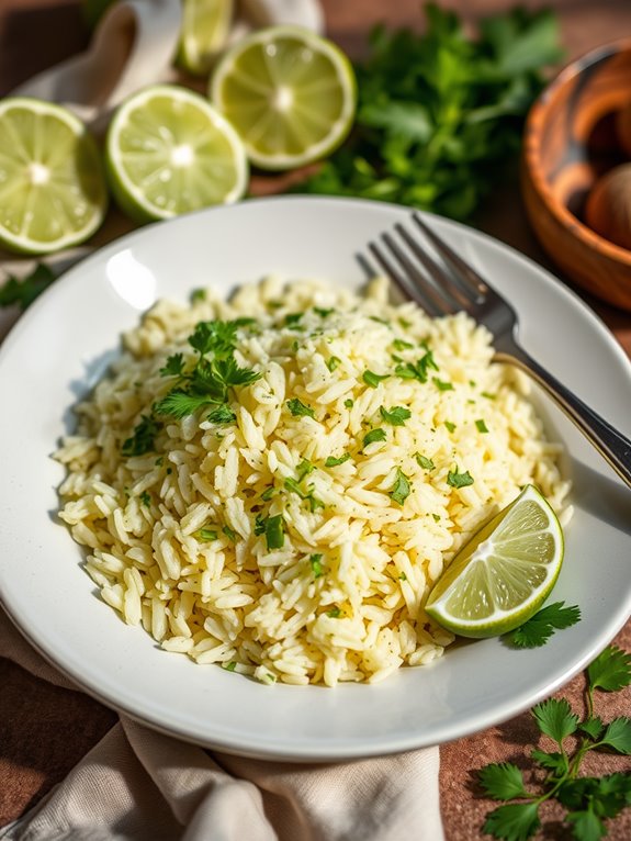 cilantro infused lime rice