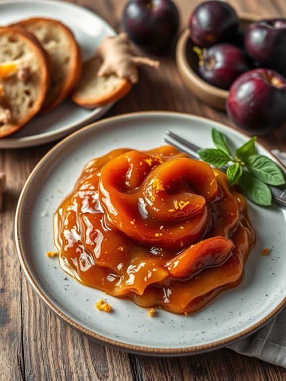 citrusy ginger plum spread