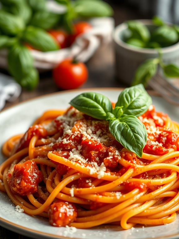 classic pasta with basil