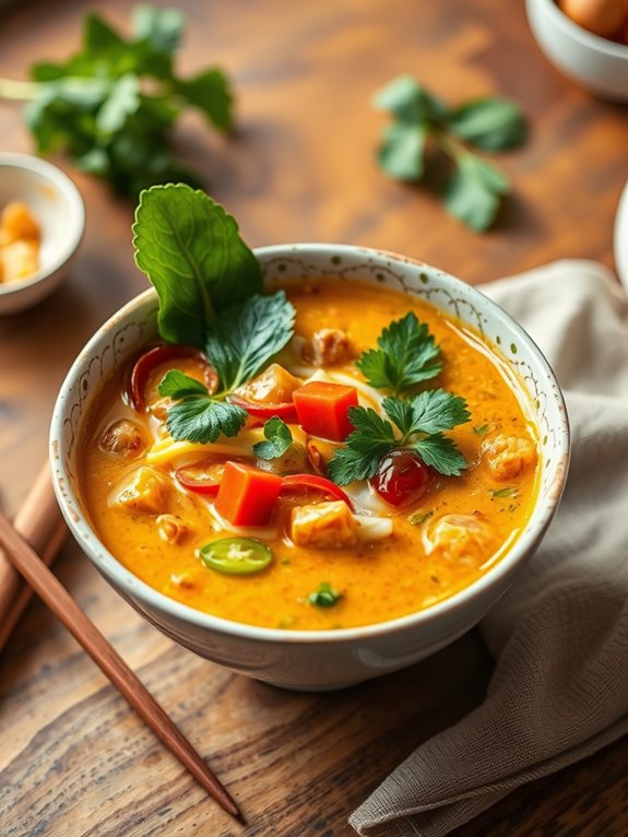 coconut infused spicy noodle soup