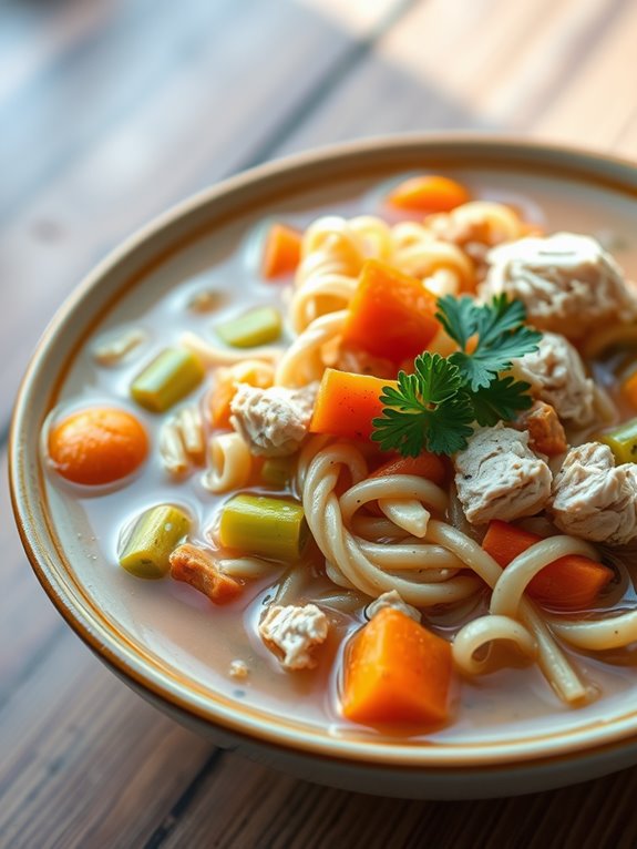 comforting chicken noodle soup