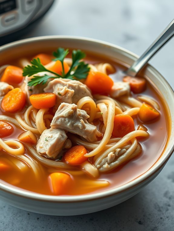 comforting chicken noodle soup