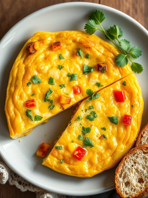 corn and cilantro frittata