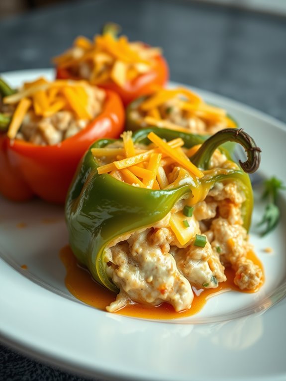 crack chicken stuffed peppers