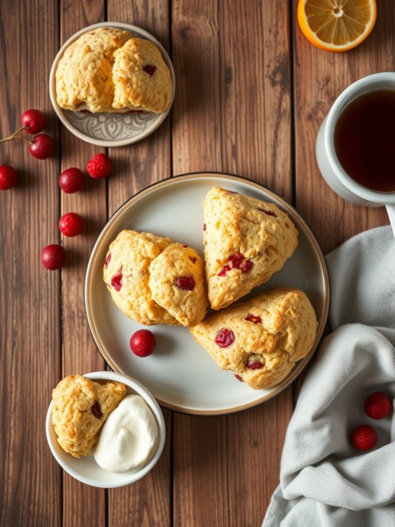 cranberry orange flavored scones