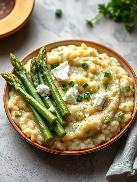 creamy asparagus goat cheese