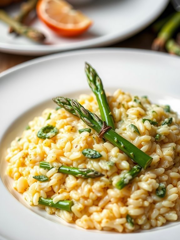 creamy asparagus risotto dish