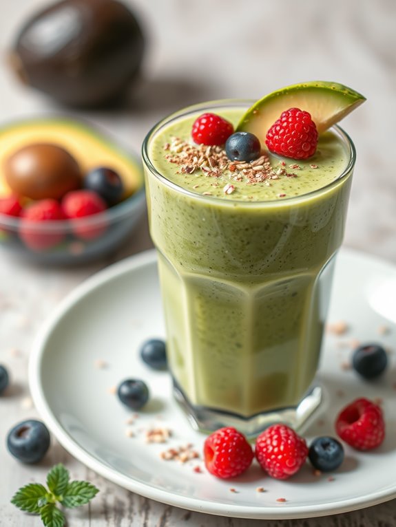 creamy avocado berry smoothie