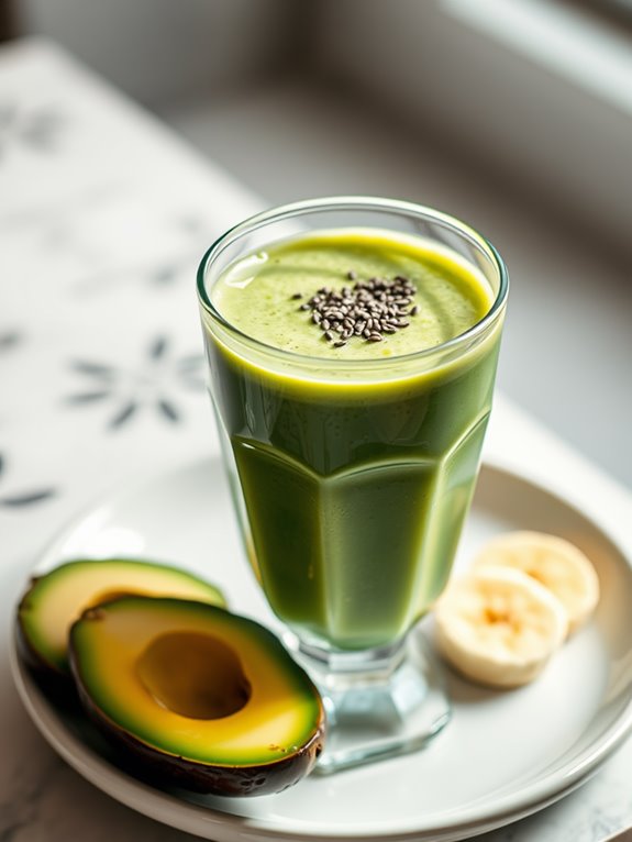 creamy avocado green smoothie