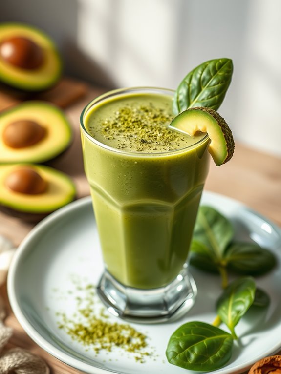 creamy avocado matcha smoothie