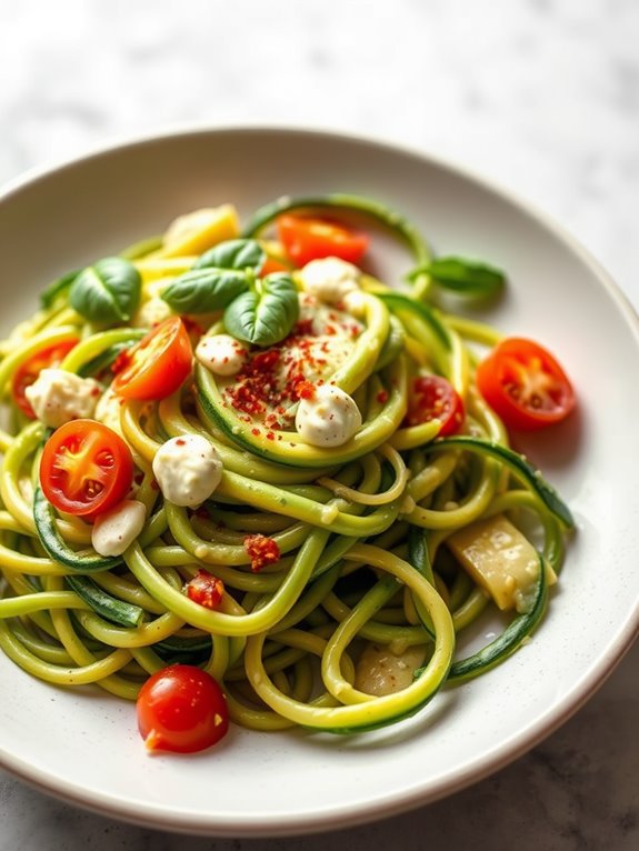 creamy avocado zucchini noodles