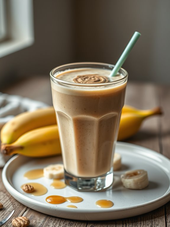 creamy banana peanut smoothie