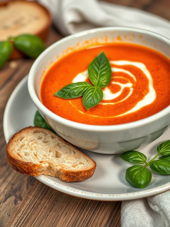 creamy basil infused tomato soup