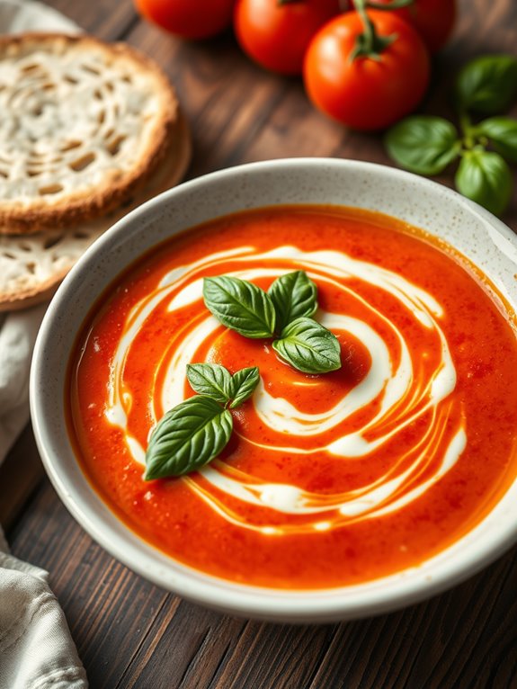 creamy basil infused tomato soup