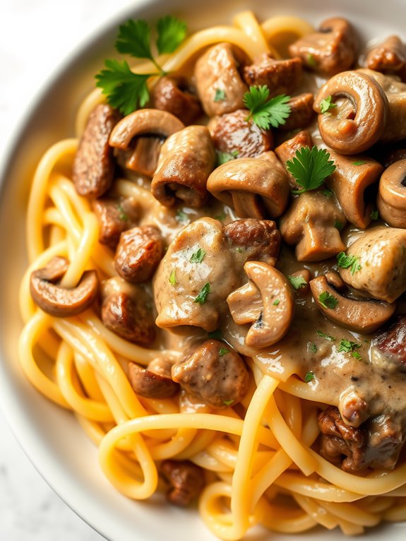 creamy beef noodle dish