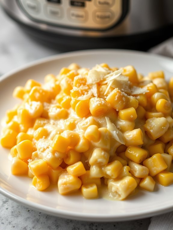 creamy cheesy garlic corn