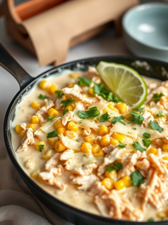 creamy chicken enchiladas skillet