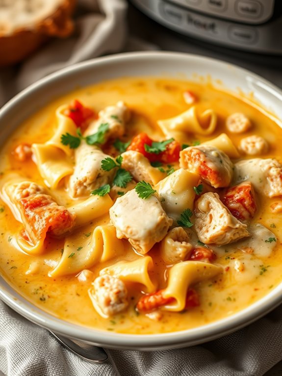 creamy chicken lasagna soup