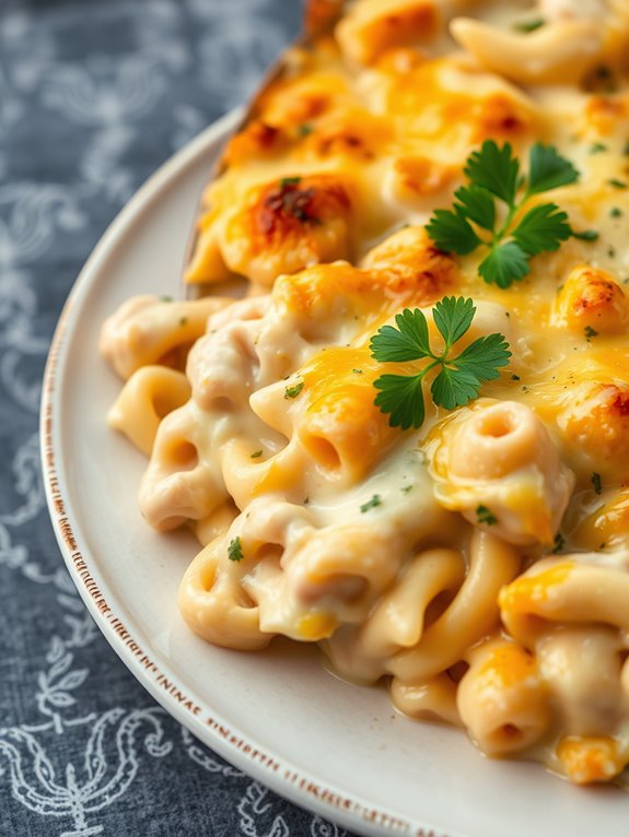 creamy chicken pasta bake