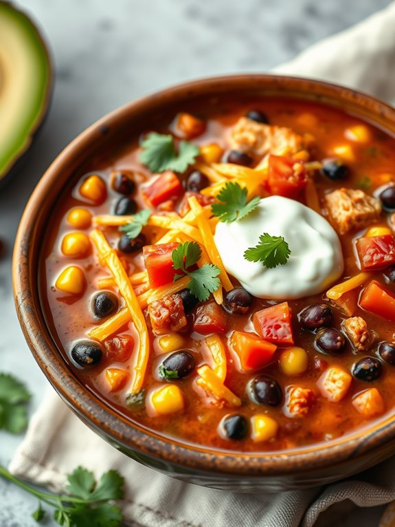 creamy chicken taco soup