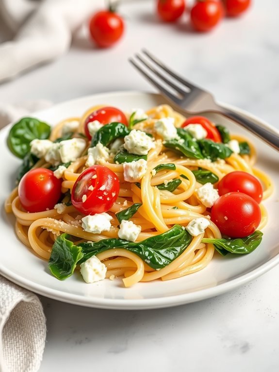 creamy feta pasta dish