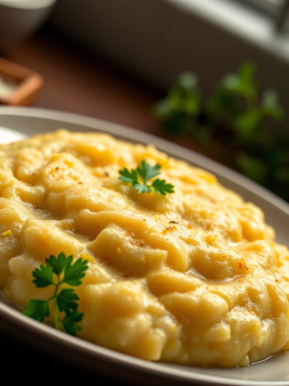 creamy garlic cheese grits