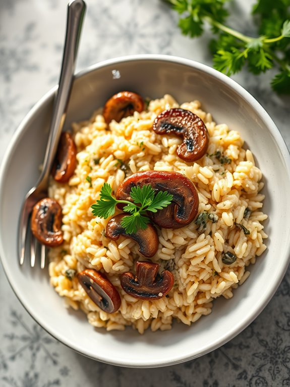 creamy herbed mushroom dish