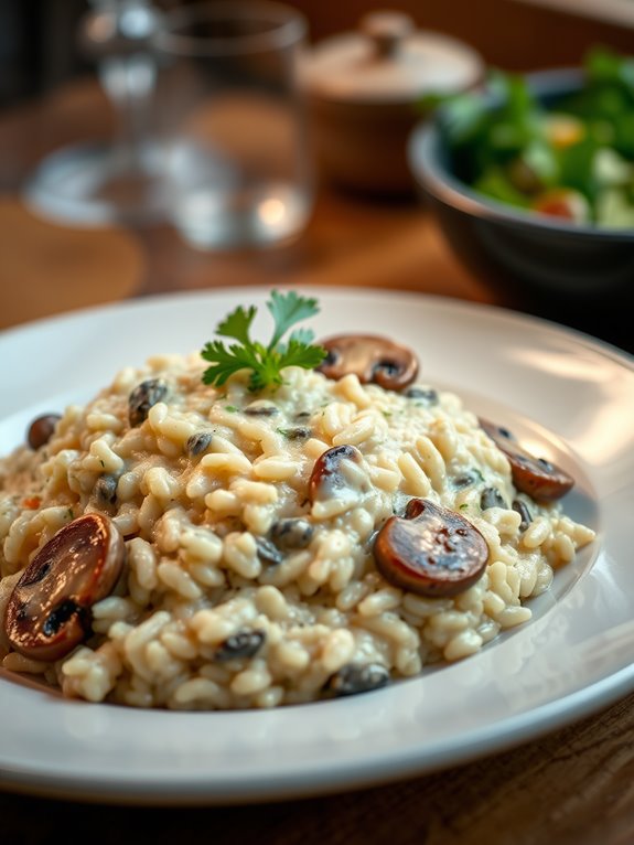 creamy mushroom rice dish