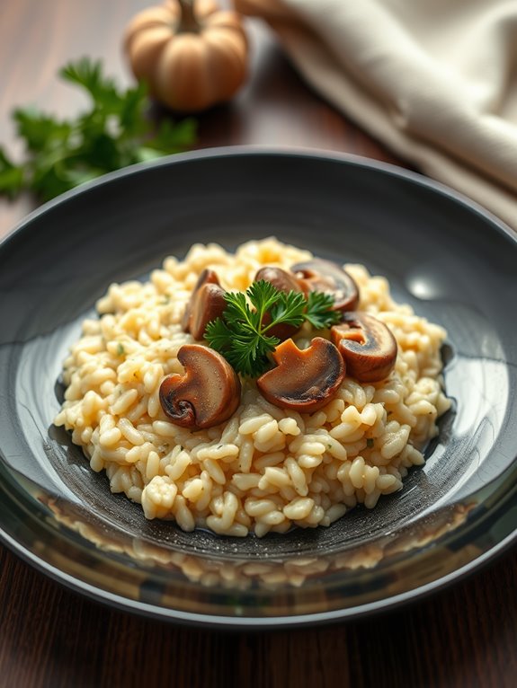 creamy mushroom rice dish