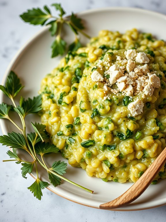 creamy mustard greens risotto