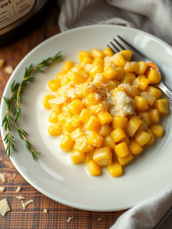 creamy parmesan thyme corn