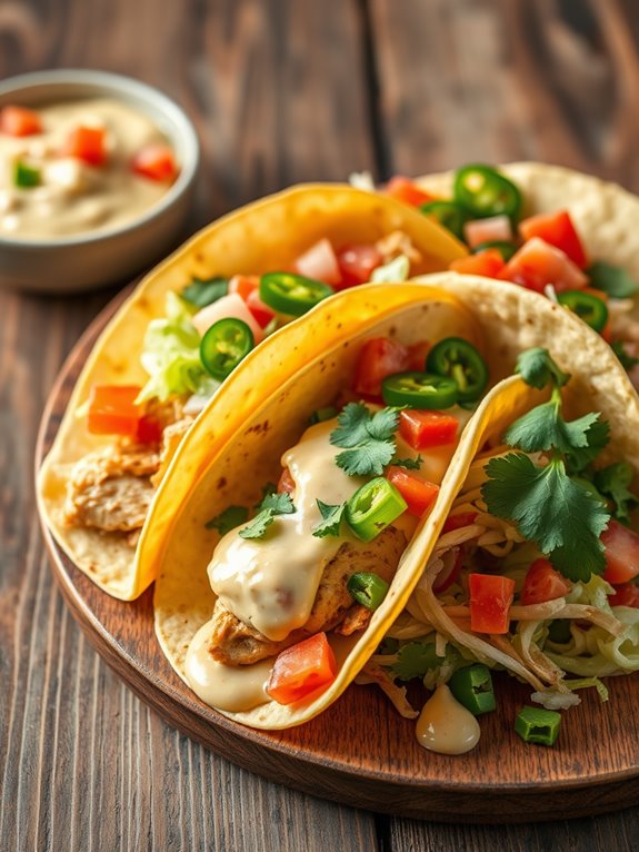 creamy ranch chicken tacos