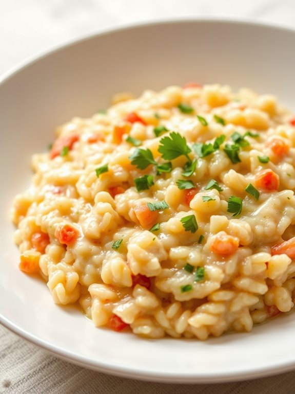 creamy rice dish preparation