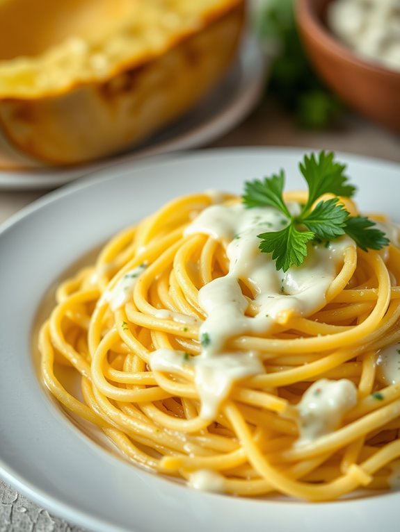 creamy spaghetti squash dish