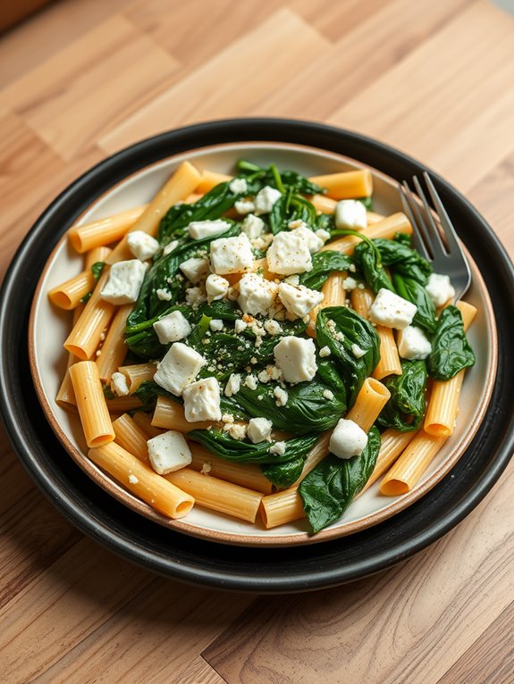 creamy spinach feta ziti