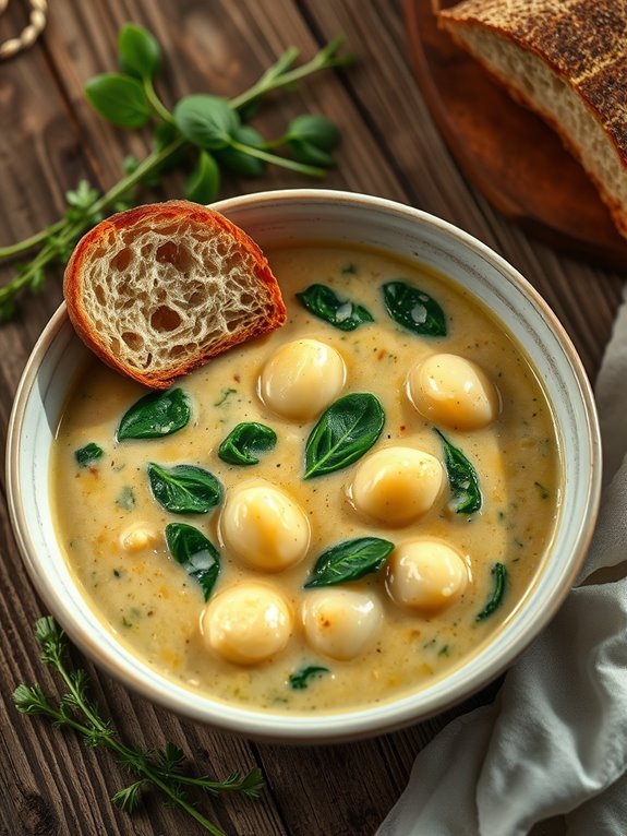 creamy spinach gnocchi soup