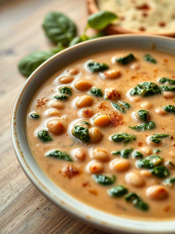 creamy spinach pinto soup