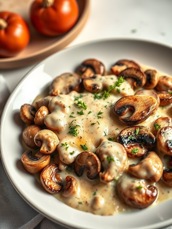 creamy turkey mushroom dish