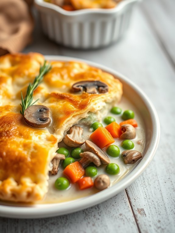 creamy turkey mushroom pie