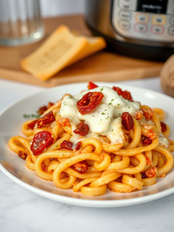 creamy ziti with tomatoes