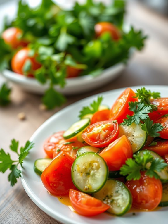 crisp cucumber tomato salad