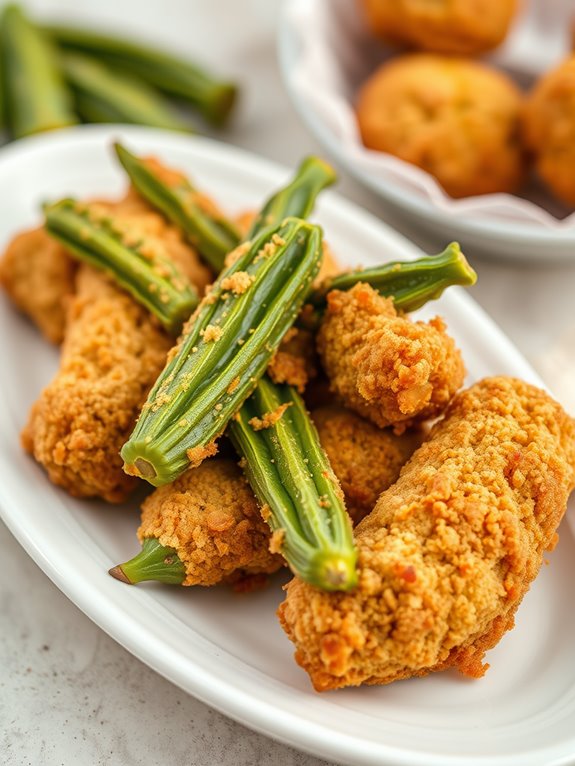 crispy buttermilk coated okra