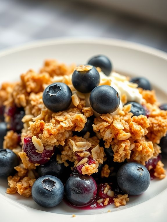 crispy coconut blueberry dessert